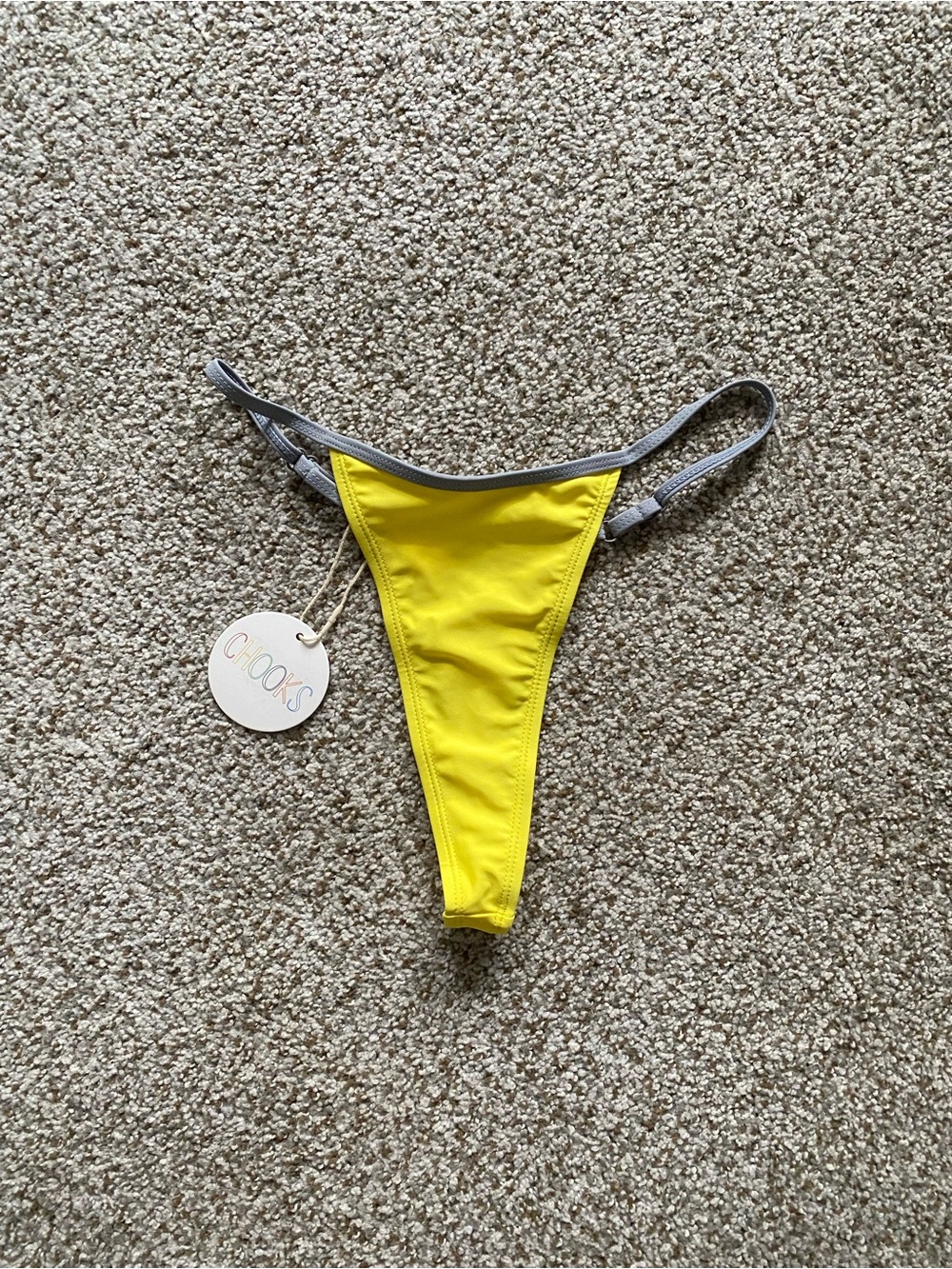 Boutine LA - Chooks Yellow and Gray Across Bottom Bikini